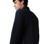 mackage mateo vertical quilted jacket with spread collar