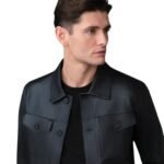 mackage lincoln leather jacket with horn buttons