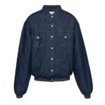 MAGDA BUTRYM OLD SCHOOL DENIM BOMBER JACKET IN INDIGO