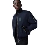 MACKAGE FRANCIS DOWN BOMBER JACKET WITH SHEARLING COLLAR 