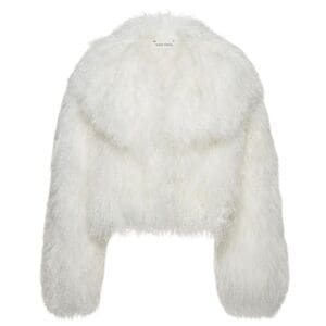 MAGDA BUTRYM SHORT SHAG SHEARLING COAT IN CREAM