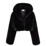 MAGDA BUTRYM FAUX FUR HOODED JACKET IN BLACK