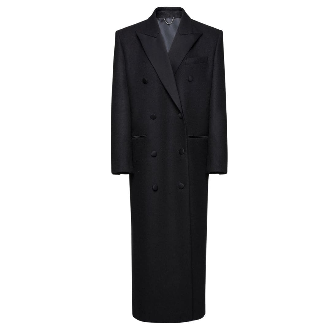 MAGDA BUTRYM LONG CLASSIC WOOL COAT IN BLACK