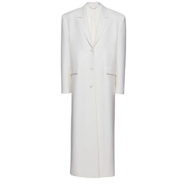 MAGDA BUTRYM SINGLE BREASTED LONG WOOL COAT IN CREAM