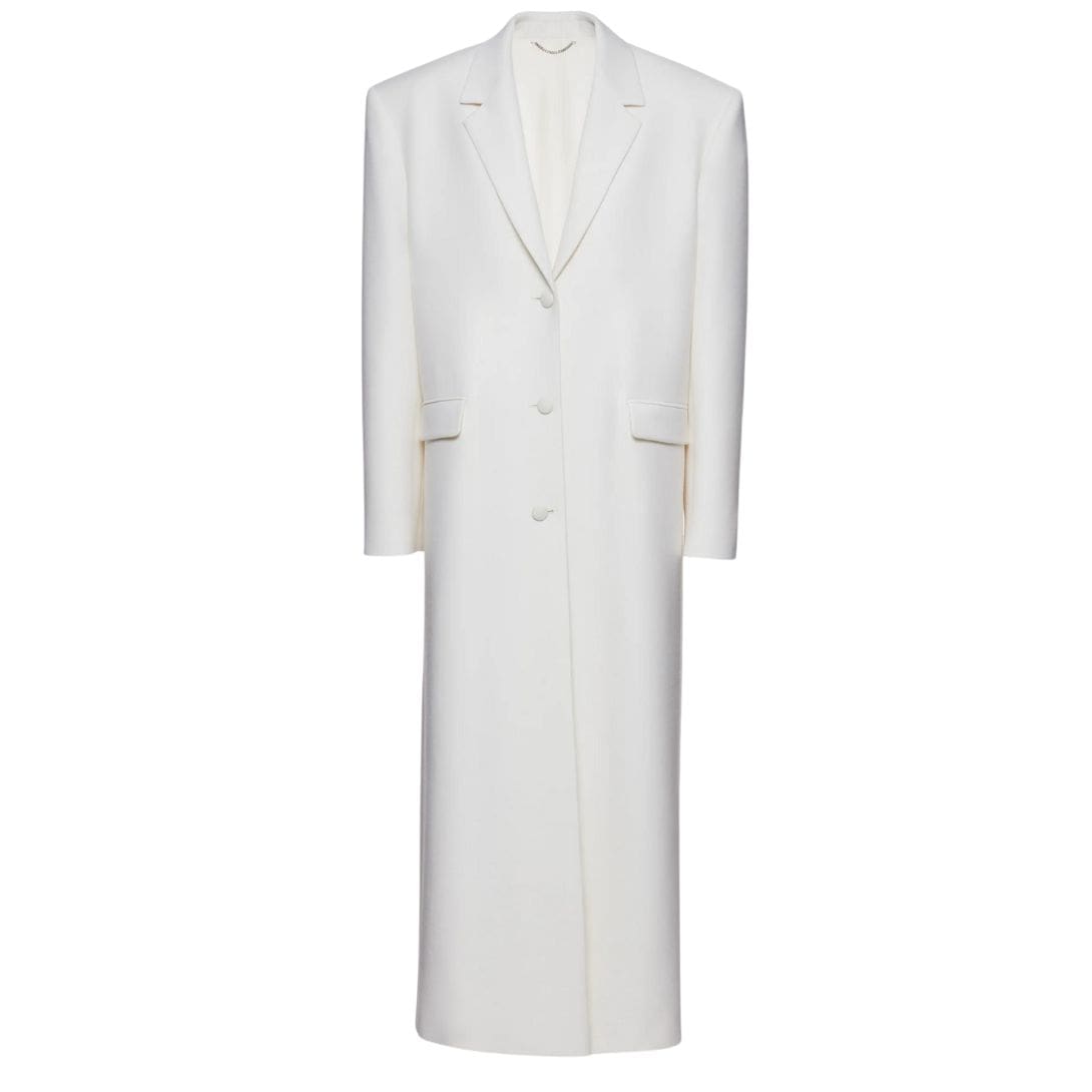 MAGDA BUTRYM SINGLE BREASTED LONG WOOL COAT IN CREAM