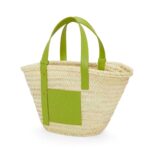 LOEWE BASKET BAG IN PALM LEAF AND CALFSKIN