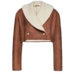 MAGDA BUTRYM CROPPED SHEARLING JACKET IN BEIGE