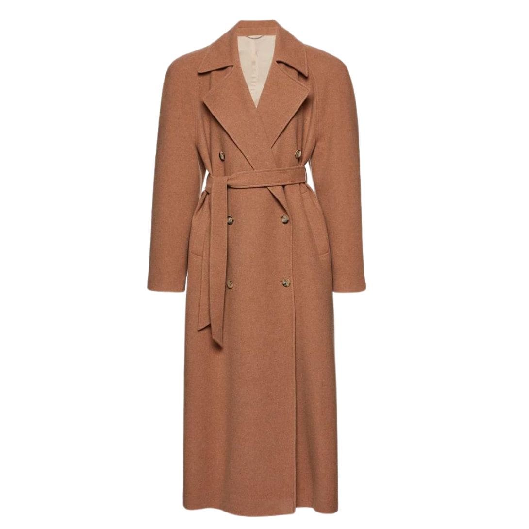 MAGDA BUTRYM CASHMERE WRAP COAT IN CAMEL