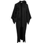 MAGDA BUTRYM SILK EMBROIDERED KIMONO IN BLACK