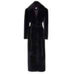 MAGDA BUTRYM LONG SHEARLING COAT IN BLACK