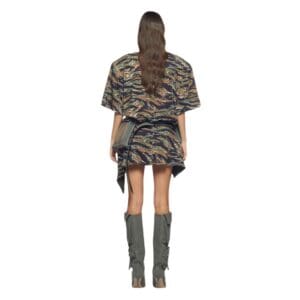 THE ATTICO MILITARY AND LIGHT BROWN MINI SKIRT