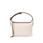 LOEWE SMALL CUBI BAG IN JACQUARD WITH ANAGRAM MOTIF AND CALFSKIN