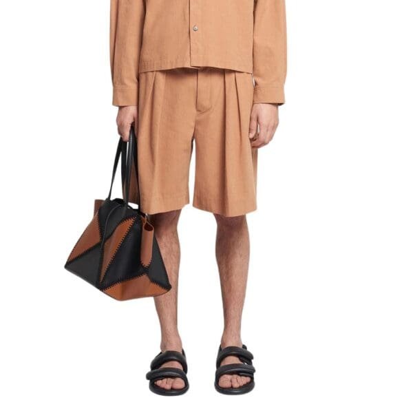 NANUSHKA CARSTEN WASHED-CALICO SHORTS BROWN