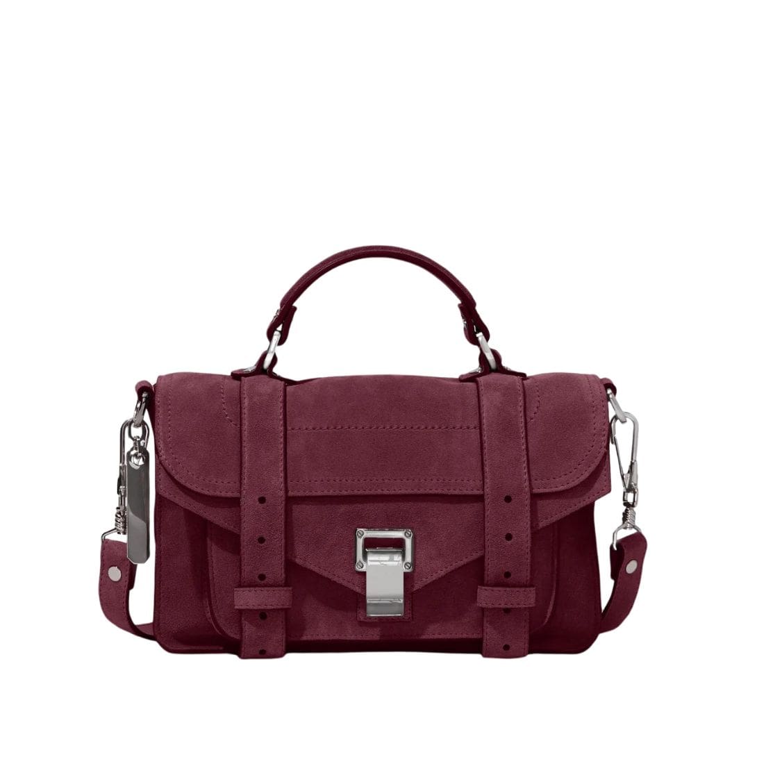 PROENZA PS1 TINY BAG IN SUEDE BORDEAUX