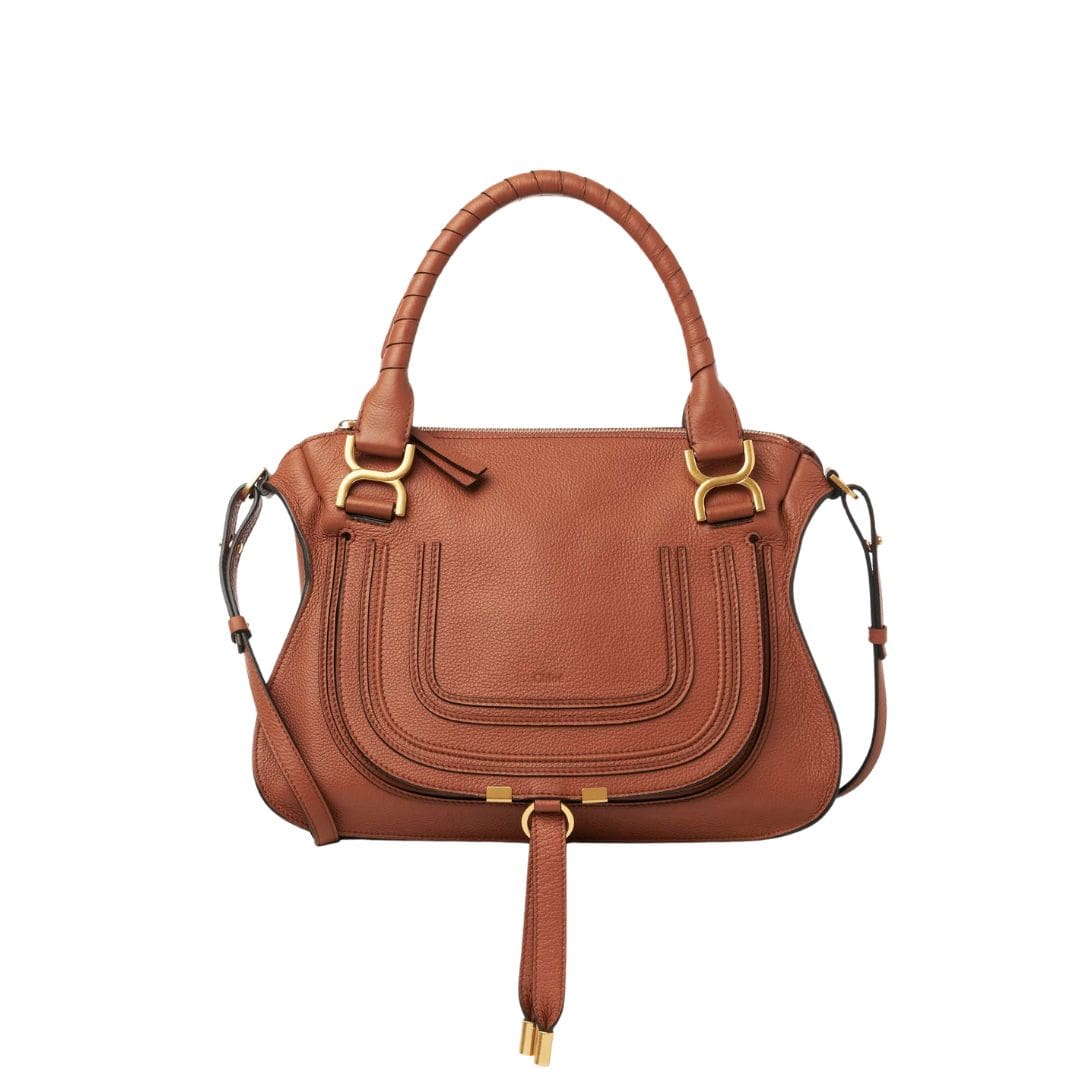 CHLOE MARCIE DOUBLE CARRY BAG TAN