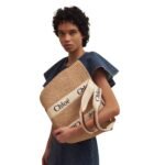 CHLOE LARGE WOODY BASKET WHITE