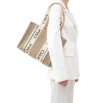 CHLOE MEDIUM WOODY TOTE BAG LIGHT GOLD