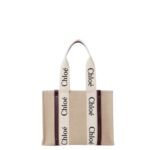 CHLOE MEDIUM WOODY TOTE BAG DEEP VIOLINE
