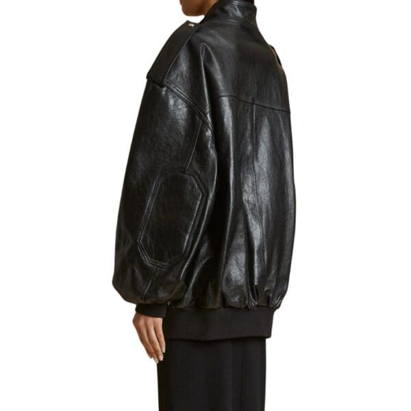 KHAITE THE FARRIS JACKET IN BLACK LEATHER