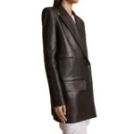 KHAITE THE JACOBSON BLAZER IN BLACK LEATHER