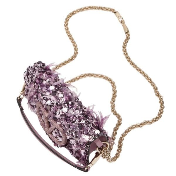 VALENTINO GARAVANI SMALL LOCÒ SHOULDER BAG WITH 3D EMBROIDERY