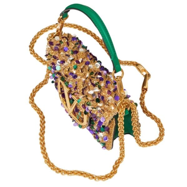 VALENTINO GARAVANI SMALL LOCÒ SHOULDER BAG WITH 3D EMBROIDERY