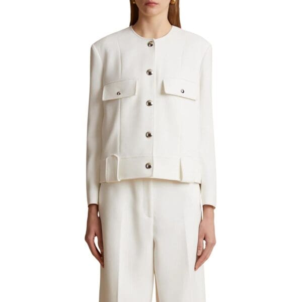 KHAITE THE LAYBIN JACKET IN CHALK