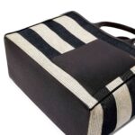 VALEXTRA TOTE BAG DENIM STRIPE LARGE