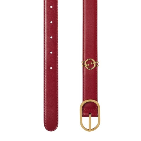 GUCCI BELT WITH ROUND INTERLOCKING G IN BLACK