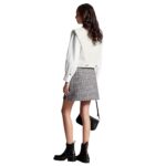 LOUIS VUITTON LEATHER TRIM CHECK MINI SKIRT