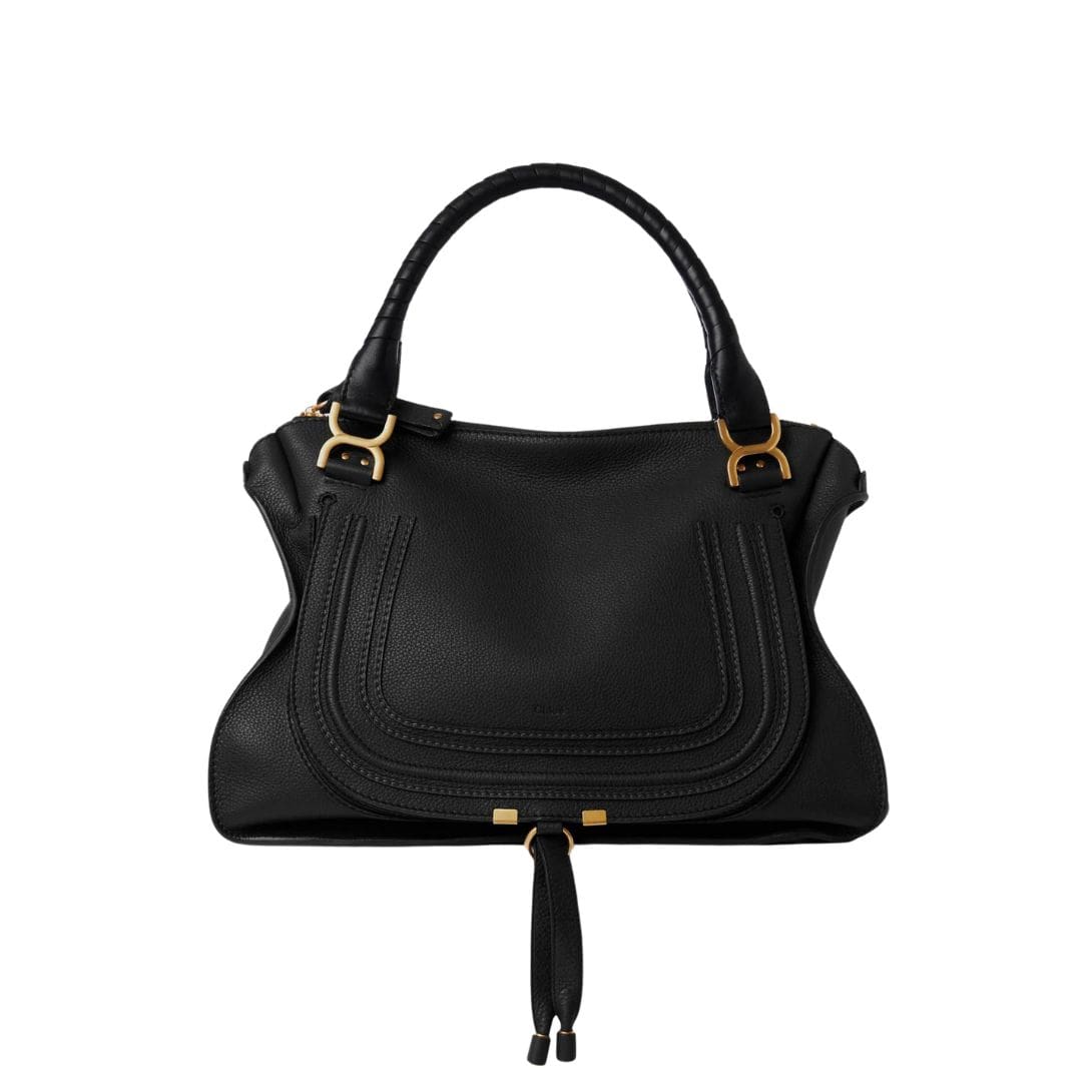 CHLOE MARCIE LARGE DOUBLE CARRY BAG BLACK