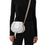 CHLOE MARCIE SMALL SADDLE BAG CRYSTAL WHITE