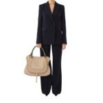 CHLOE MARCIE LARGE DOUBLE CARRY BAG FLORAL GREY