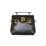 BALMAIN BUZZ 23 BAG IN GRID-EMBOSSED CALFSKIN