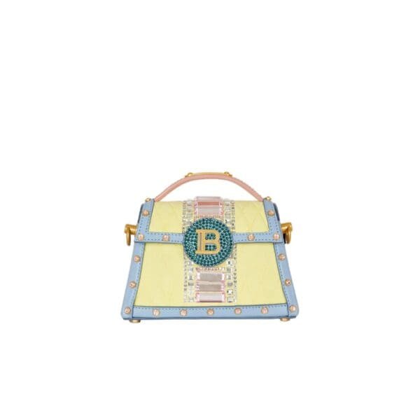 B-Buzz Dynasty Small suede bag with embossed Grid motif and embroidery