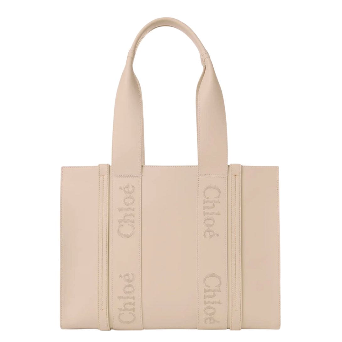 CHLOE MEDIUM WOODY TOTE BAG CEMENT PINK