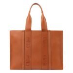 CHLOE LARGE WOODY TOTE BAG CARAMEL