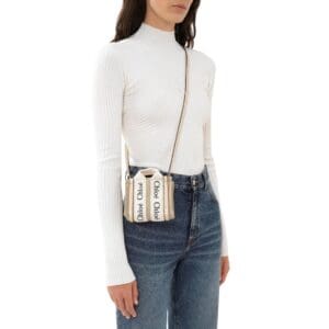 CHLOE WOODY NANO TOTE CEMENT PINK