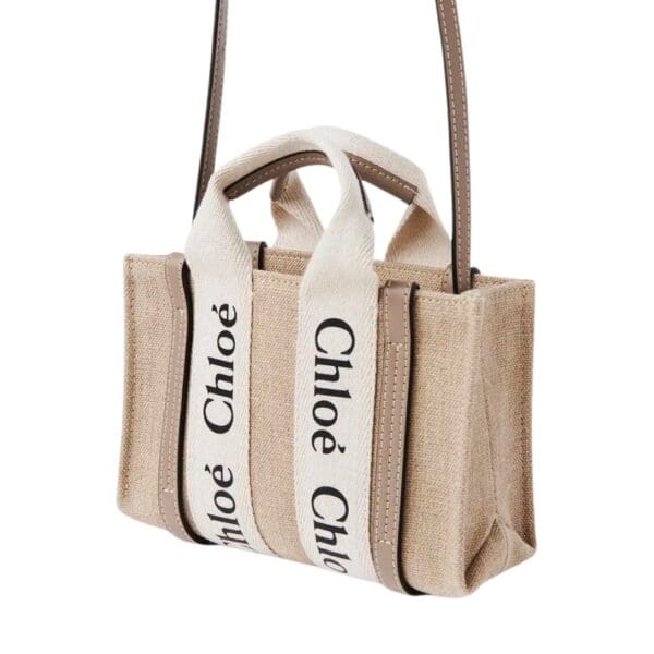 CHLOE MINI WOODY TOTE BAG MUSK GREY