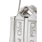 CHLOE WOODY NANO TOTE SILVER