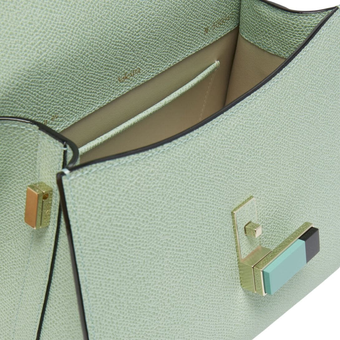 VALEXTRA ISIDE PLEXI TOP HANDLE MINI BAG