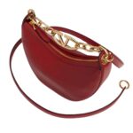 vVALENTINO GARAVANI VLOGO MOON MINI HOBO BAG IN NAPPA LEATHER WITH CHAIN