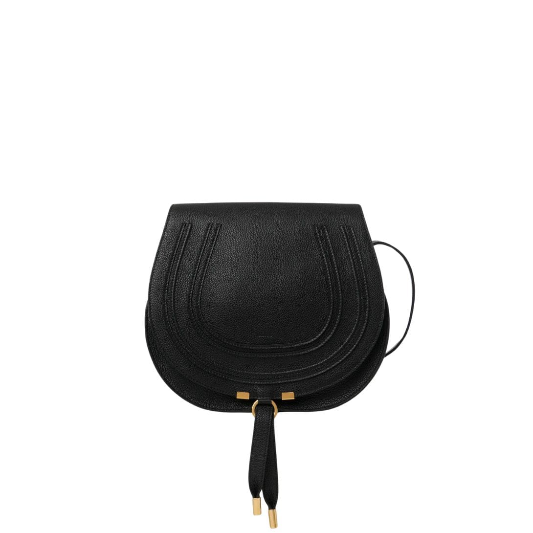 CHLOE MARCIE MEDIUM SADDLE BAG BLACK