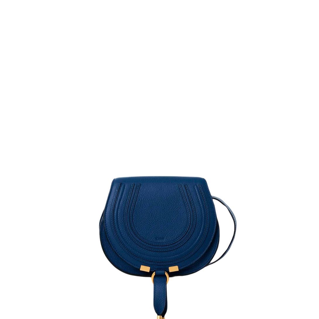 CHLOE MARCIE SMALL SADDLE BAG DEEP DENIM