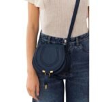CHLOE MARCIE SMALL SADDLE BAG NAVY