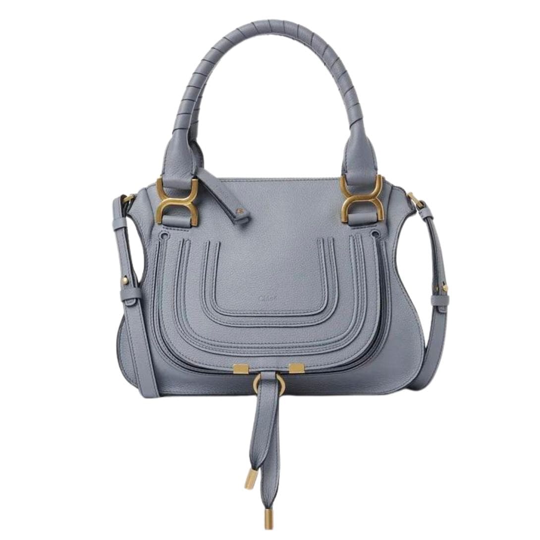 CHLOE MARCIE SMALL DOUBLE CARRY BAG STORM BLUE