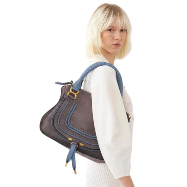CHLOE MARCIE DOUBLE CARRY BAG CASHMERE GREY