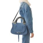 CHLOE MARCIE DOUBLE CARRY BAG HEAVEN BLUE