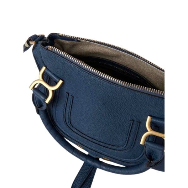 CHLOE MARCIE SMALL DOUBLE CARRY BAG NAVY - Image 5