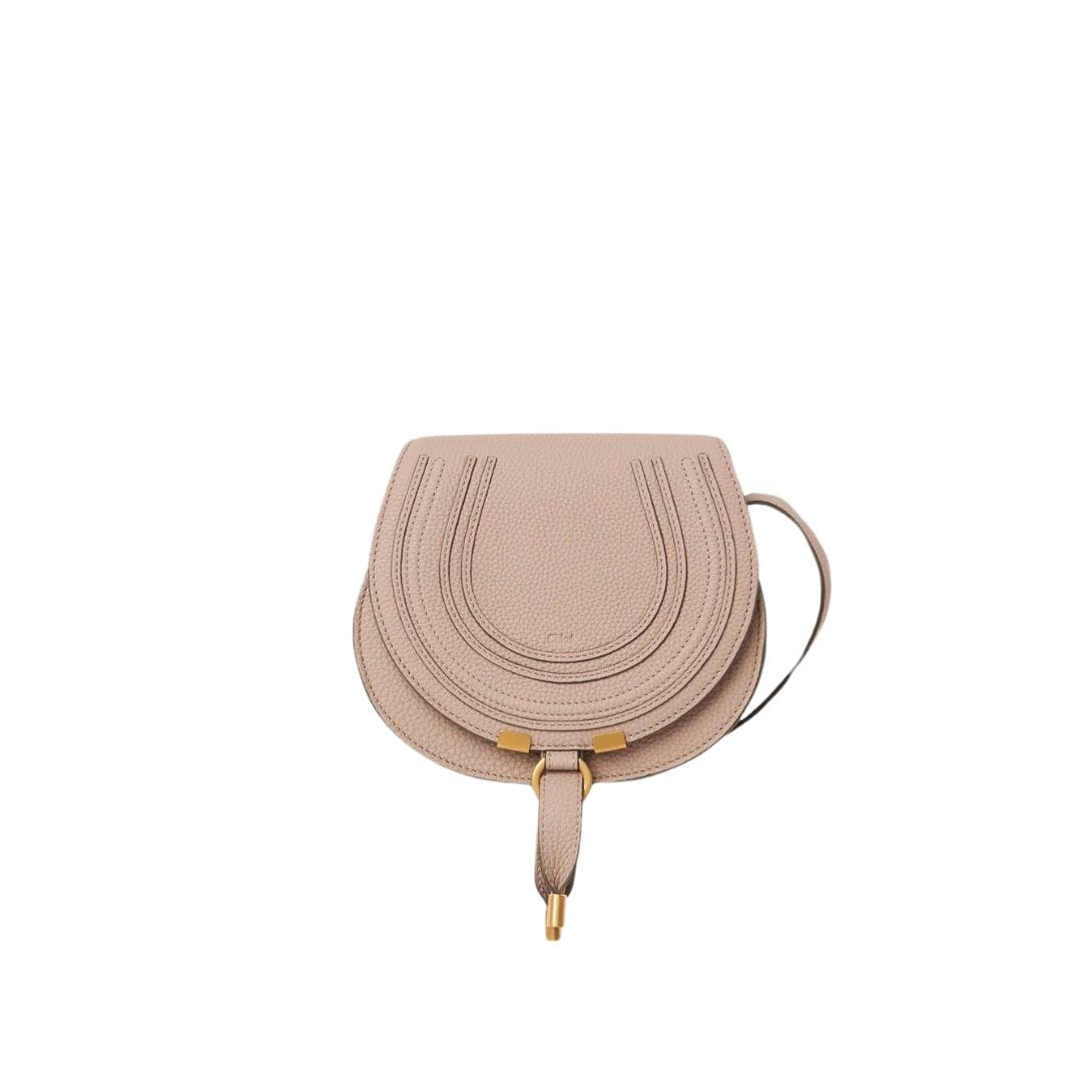 CHLOE MARCIE SMALL SADDLE BAG NOMAD BEIGE